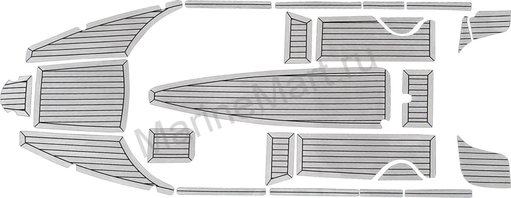 Комплект палубного покрытия для Феникс 600HT, тик серый, с обкладкой, Marine Rocket teak_600ht_grey_2 фото №1