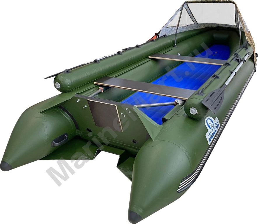 Надувная лодка ПВХ, Выдра 500 Чульман, усиление транца, фальшборт, тент, зеленый VDR500CHGR-YTNTF фото №5
