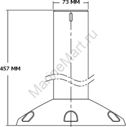 Стойка под сиденье COLUMBIA 450 мм, диаметр 73 мм, основание 230 мм 1240018