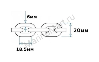 Цепь якорная оцинкованная 6 мм, DIN766 40106