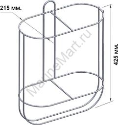 Подставка  для 2-х кранцев 215 м, прямая 020323T