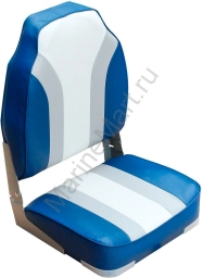 Кресло складное мягкое High Back Rainbow Boat Seat, синий/серый more-10251890