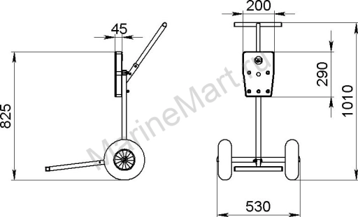 Тележка для подвесного мотора до 40 кг 060126T