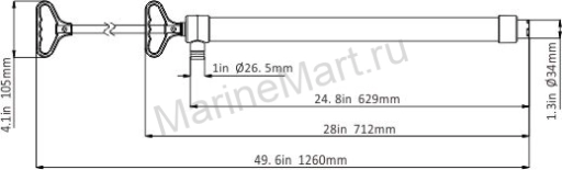 Ручной насос seaflo 27/42 литров минуту, 1260 мм SFPH-H1260-01