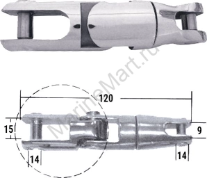 Вертлюг якорный 120х16мм 0665-1001