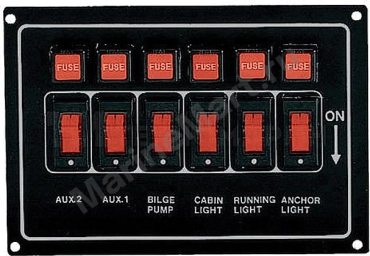 Панель переключателей 6шт горизонтальная черная из алюминия C91317