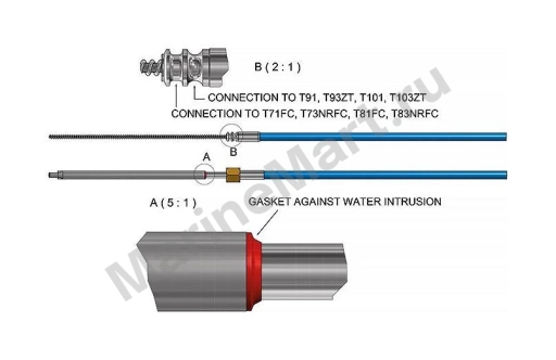 Трос рулевого управления M90MACH, 14 футов (4,27 м), Ultraflex M90MACH 14"