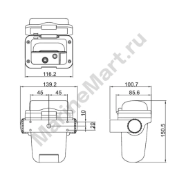 Бокс для iPod/iPnone/MP3 Sound Marine SM-200 12В 30Вт 150х140х116мм влагозащитный из пластика