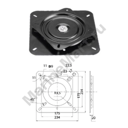 Переходник-основание поворотное Easterner C12501 175x175/234х234мм из стали