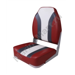 Сиденье мягкое складное High Back Rainbow Boat Seat, красно-белое Newstarmarine 75107RCW