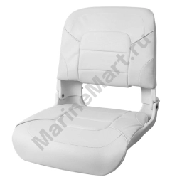 Сиденье складное с подложкой Newstarmarine All Weather High Back Seat 75140W 460x420x500мм пластмассовое с обивкой из белого винила