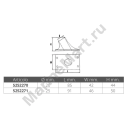 Forniture nautiche italiane 5252271 Плоская опора флагштока из нержавеющей стали Золотистый Grey 25 mm