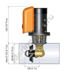 Подруливающее устройство Quick, D140mm, 40KGF, 12 В