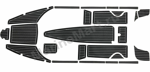 Комплект палубного покрытия для Феникс 600HT, тик черный, с обкладкой, Marine Rocket