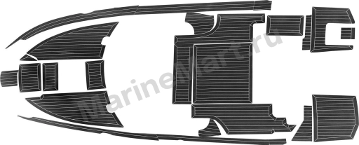 Комплект палубного покрытия для Hammertone 25 HT, тик черный, с обкладкой, Marine Rocket