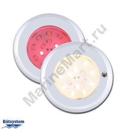 Светильник точечный врезной Batsystem Frilight Nova RV 9475CRVS 8-30 В 2 Вт хромированный корпус красный и белый свет с выключателем