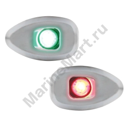 Комплект бортовых огней без отверстий Lalizas Micro LED 12 74361 112,5° цвет хром свет красный/зелёный