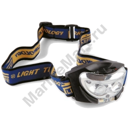 Lineaeffe 7599305 2 LED Head Lamp With Red Light Голубой  Black, 2 штуки