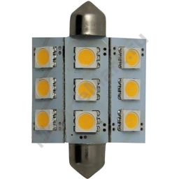 Goldenship GS10531 10-30V 2W Festoon 9 SMD 5050 Зеленая светодиодная лампа Серебристый Grey, 2 штуки