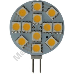 Goldenship GS10508 12-30V 2.2W G4 12 SMD 5050 Вертикальная белая светодиодная лампа Серебристый Grey, 2 штуки