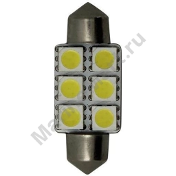 Goldenship GS10540 10-30V 1.3W Festoon Холодная светодиодная лампа Серебристый Grey, 2 штуки