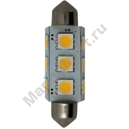 Goldenship GS10524 10-30V 1W Festoon 12 SMD 3528 Холодная светодиодная лампа Серебристый Grey