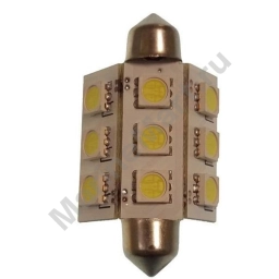 Goldenship GS10530 10-30V 2W Festoon 9 SMD 5050 Холодная светодиодная лампа Серебристый Grey, 2 штуки