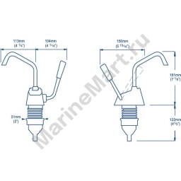 Ручная помпа самовсасывающая Whale Flipper Pump Mk 4 GP0418 7 л/мин 13 мм для пресной и соленой воды