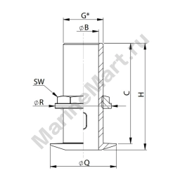 Кингстон из латуни Vetus V-quipment DOORB21/2 132мм 2 1/2"