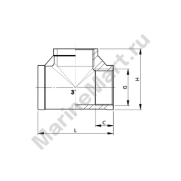 Тройник T-образный из нержавеющей стали Vetus V-quipment QS050303 3/8" "мама"