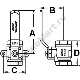 Groco 34-FV500 Топливный клапан Ports Золотистый 1/2´´