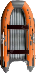 Надувная лодка ПВХ, RiverBoats RB 390 НДНД, серо-оранжевый RB390NDGO
