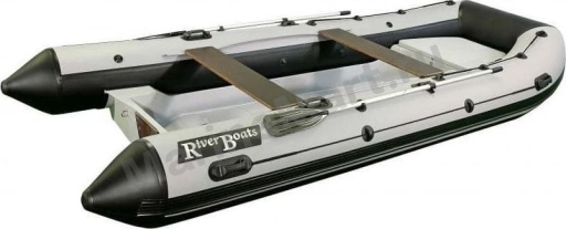 Лодка РИБ (RIB) RiverBoats RB 430, серо-белый, накладка на рундук,утка, корпус серый RBRIB430-N-U-GWG