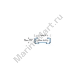 Погон С-образный с отверстиями Ronstan серия 19 RC8190-0.3 300х19мм из нержавеющей стали AISI304