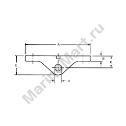 Оковка транцевая из нейлона Ronstan RF2510 7,9х78мм черный