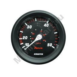 Индикатор скорости/спидометр Faria Pro Red Style 3.4" 34622 12В 50 узлов черный/красный
