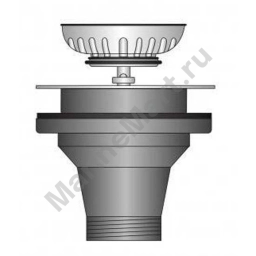 Oem marine BRKPI1290GP 90 mm Резьбовое отверстие Прямой слив Серебристый Grey 50 mm