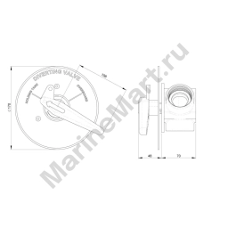 Кран трехходовой для сточных вод TruDesign Aquavalve 90313 вн.резьба 1 1/2" для монтажа через перегородку из белого полиамида