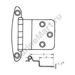 Петля для люков из полированной латуни Marine Quality 82140 48 x 38 мм