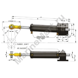 Гидравлический цилиндр Vetus MT0230B 200 мм 500 см3 2207 Нм