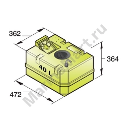 Цистерна/бак для питьевой воды Vetus WTANK40C 40 л 472 x 362 x 364 мм для шлангов 38/16/13 мм
