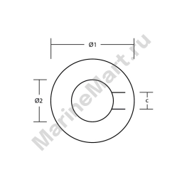 Стопорная шайба Tecnoseal 00413R Ø53мм из нержавеющей стали для анодов гребных валов Ø40мм, 2 штуки