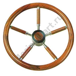 Savoretti 4345245 Teak Руль с деревянной ручкой Золотистый Brown / Bronze 450 mm