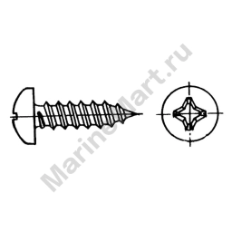 Саморез с полукруглой головкой из нержавеющей стали Lalizas 11231 DIN 7981 / ISO 7049 4,2 x 16 мм 20 штук/блистер, 2 штуки