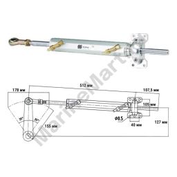 Гидроцилиндр алюминиевый 168 куб.см ULTRAFLEX UC168-1