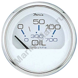 Faria 678-13802 Калибр Чесспика SS Oil Pressure Серебристый White