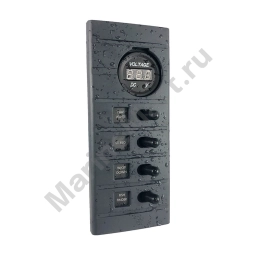 Plastimo 66994 4 Переключатели 12V 15A Вольтметр Панель Black