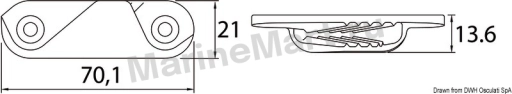 Стопор щелевой из алюминия Clamcleat CL259 3-6 мм, Osculati 56.259.00