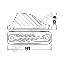Стопор щелевой Clamcleat Racing CL219 91x27x33.5мм трос Ø6-12мм вертикальный из алюминия