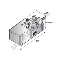 Резервуар с помпой и датчиком Vetus WWS8824B 24В 88л 407x400x995мм для сточных вод